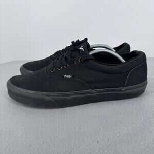 Vans Shoes Mens Size 12 Black Canvas Skate Low Top Gum Waffle Sole Sneakers